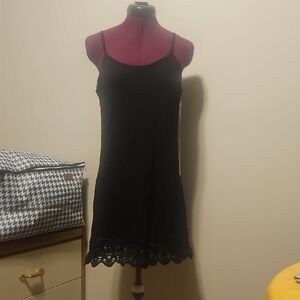 Black Lace Trim Dress